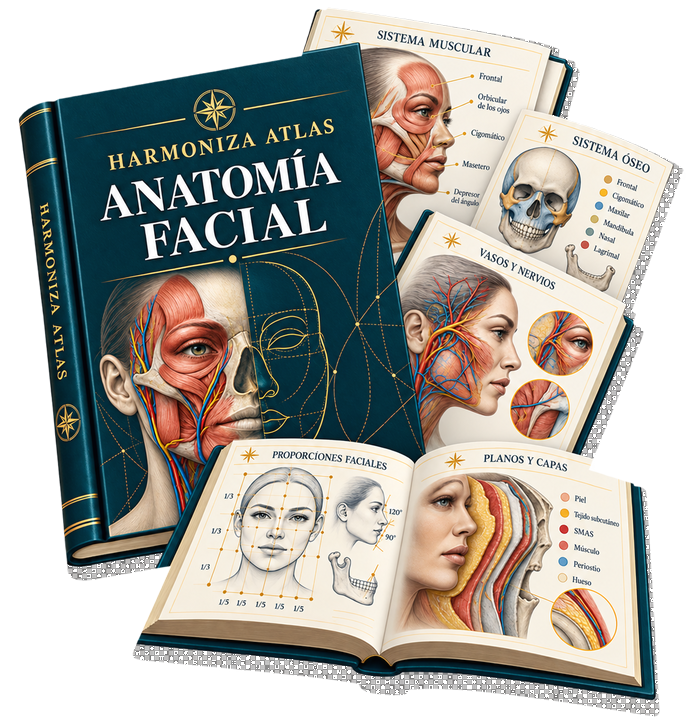 Mockup físico del atlas de anatomía facial