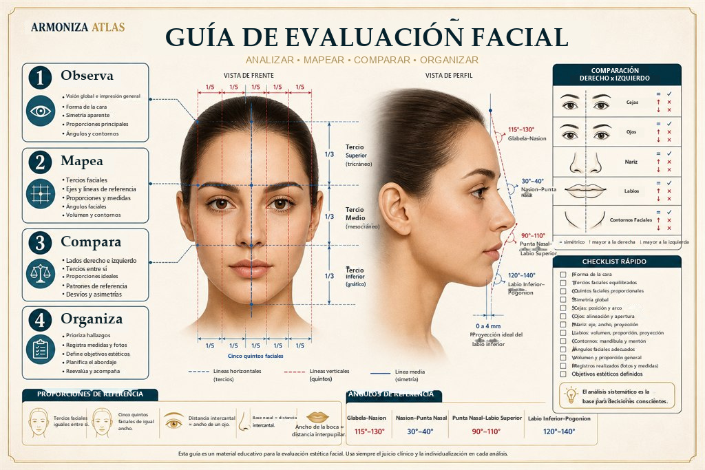 Mapa visual — guion de evaluación facial